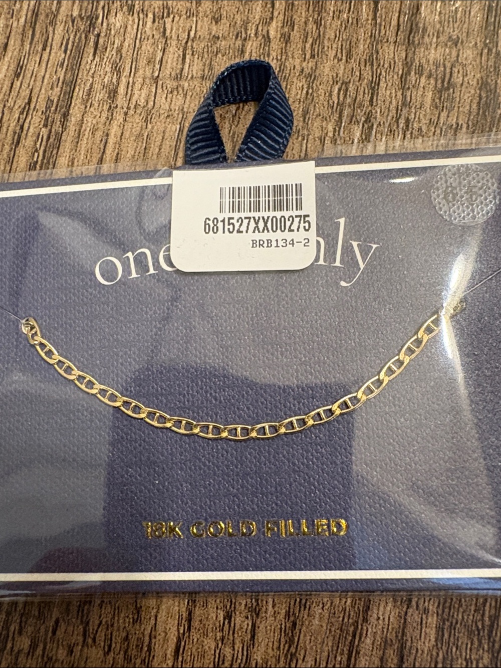 One+Only 18K Gold Filled Chain Bracelet- Gold 6.5” Nautical